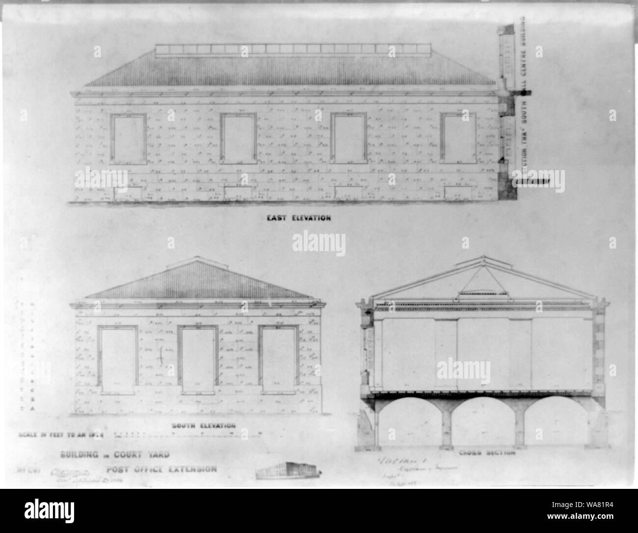 Gebäude im Innenhof, Post Office Erweiterung Stockfoto