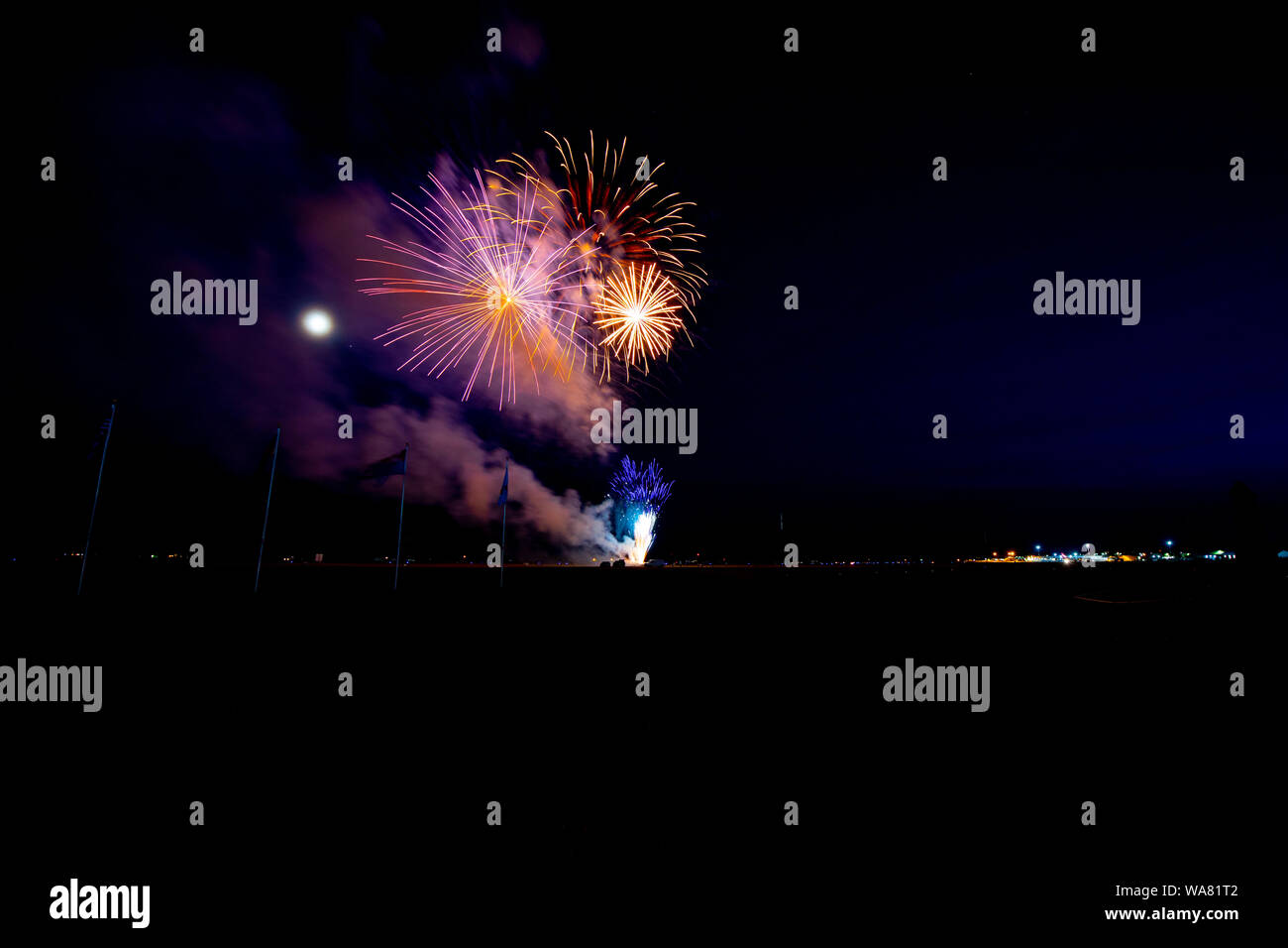 Spektakuläres Feuerwerk Feier Stockfoto