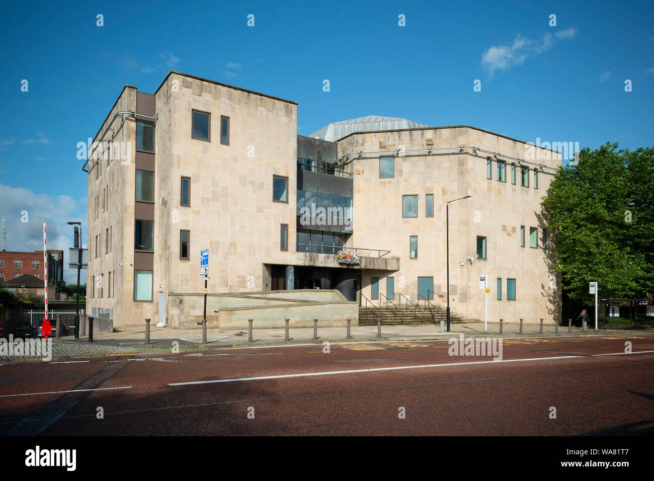Die Law Courts auf schwarzem Pferd Straße in Bolton, Großbritannien. Stockfoto