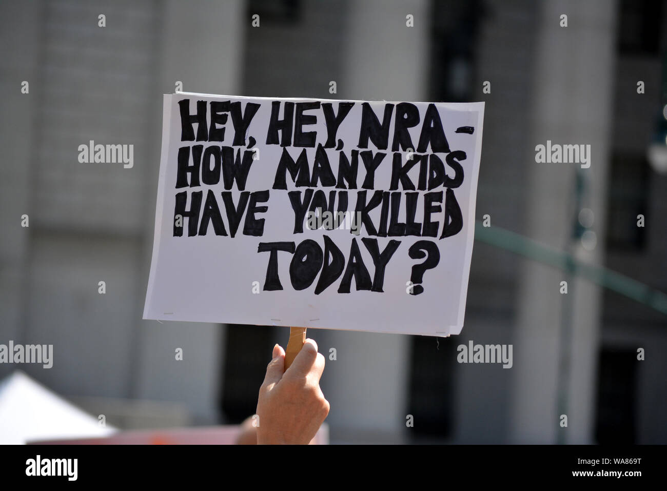 Protest für den gesunden Menschenverstand Waffengesetze in New York City Stockfoto