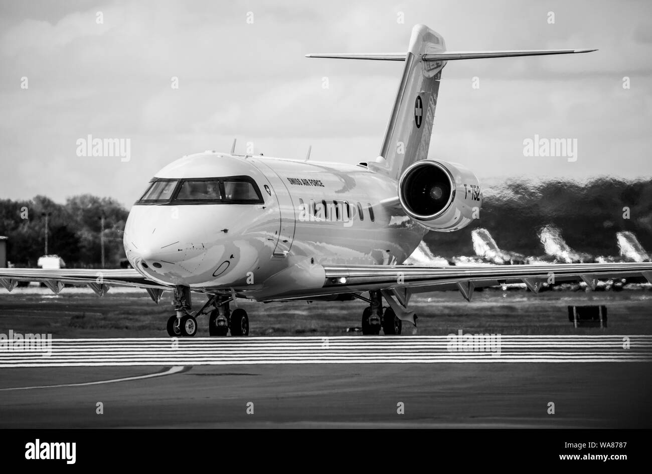 Schweizer Luftwaffe Challenger 604 im Royal International Air Tattoo 2019 Stockfoto