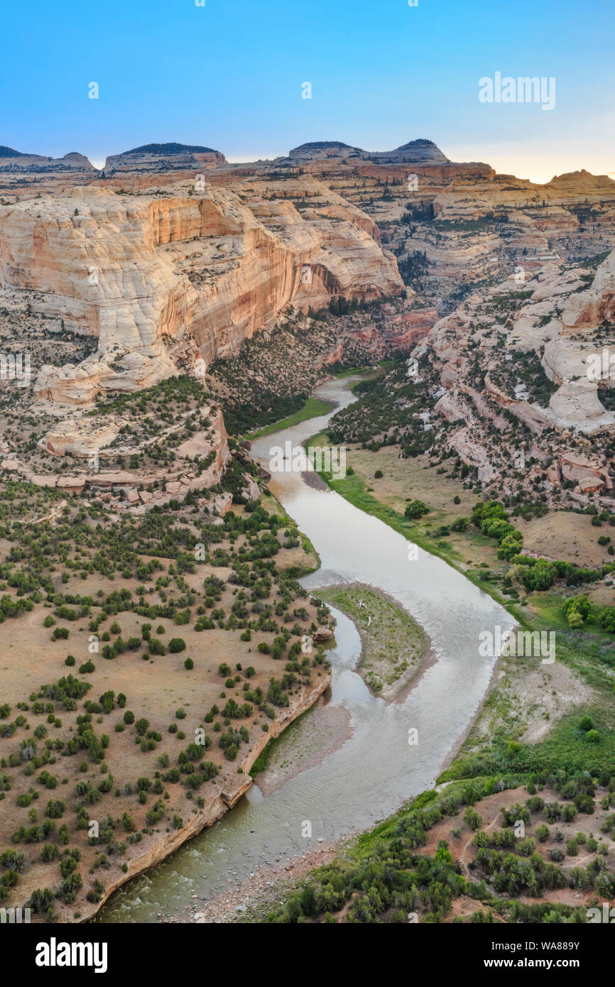 Yampa River bei wagon wheel Punkt übersehen im Dinosaur National Monument, Colorado Stockfoto