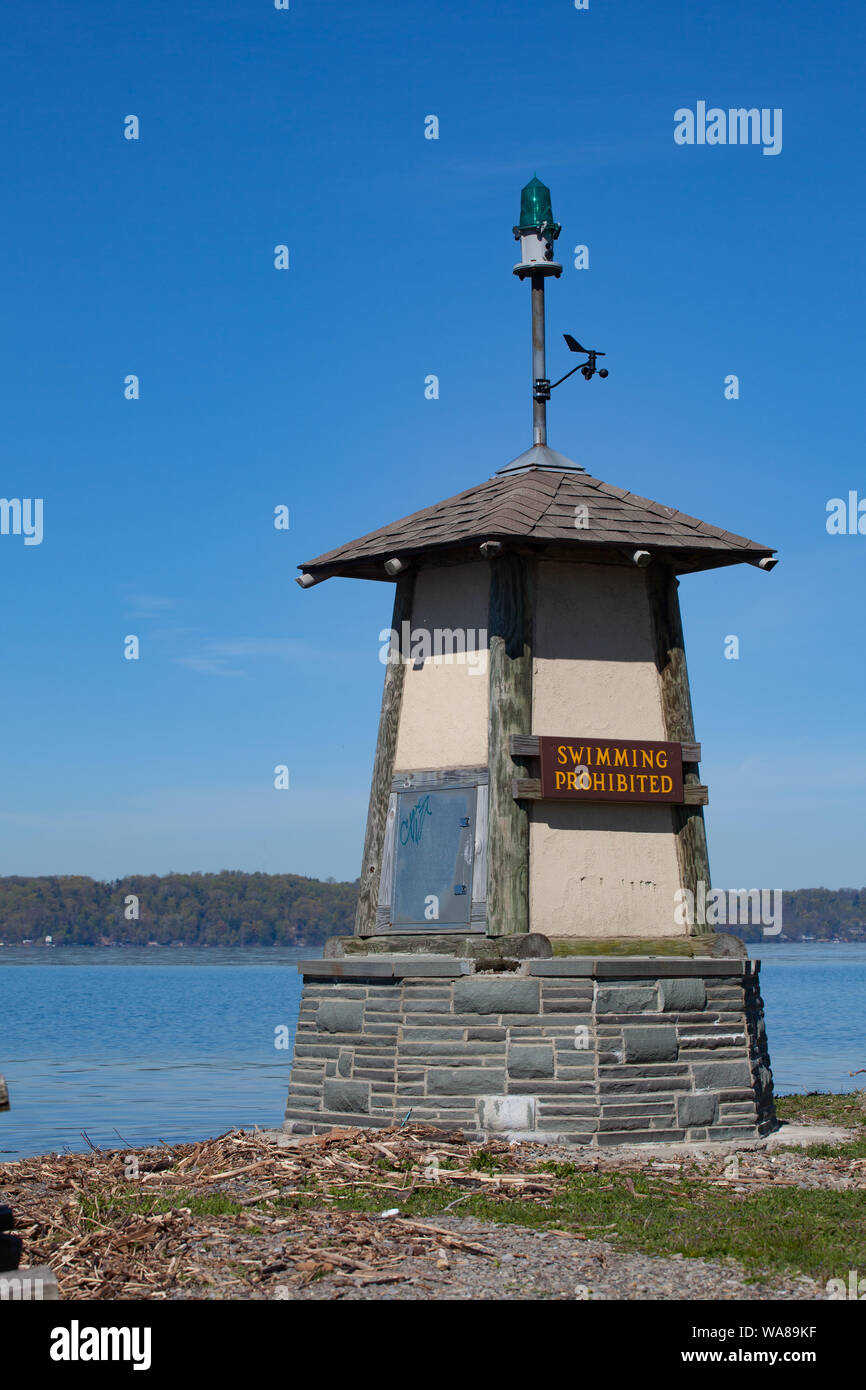 Navigation Leuchtfeuer an der langen Point State Park Stockfoto