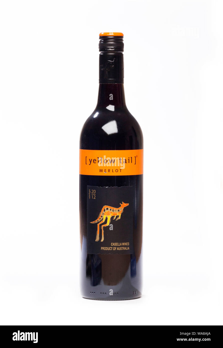 Flasche Yellow Tail Merlot australischen Rotwein Stockfoto