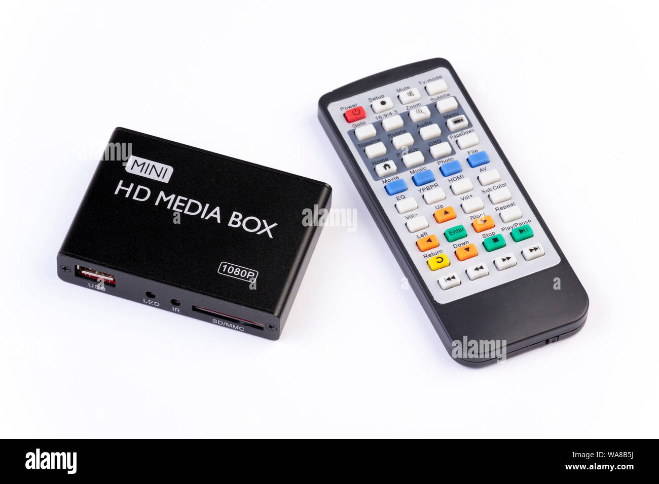 Media Player Box, Speicherkarte, Video- und msuic zu speichern Stockfoto