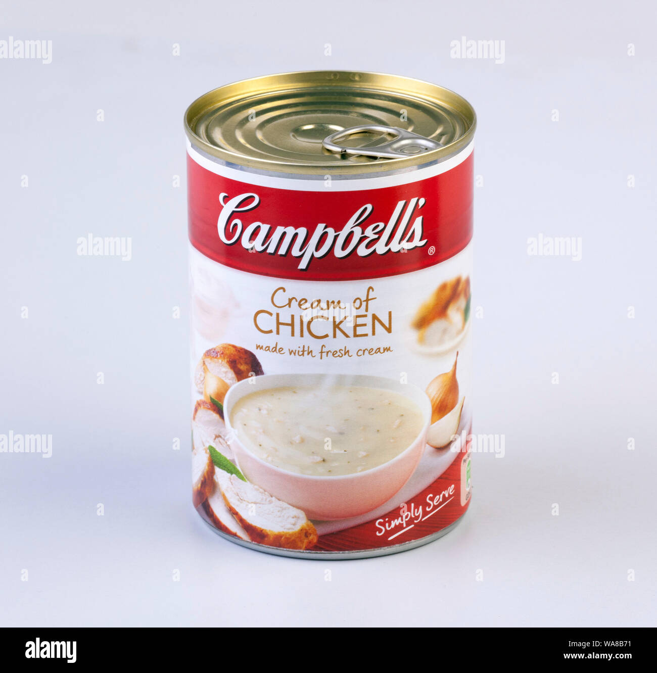 Campbell's Creme von Hühnersuppe Stockfoto
