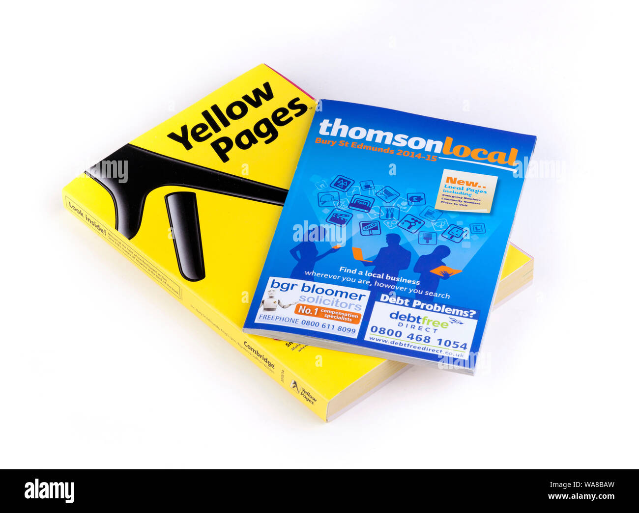 Gelbe Seiten & Thomson lokale Telefonbücher Stockfoto