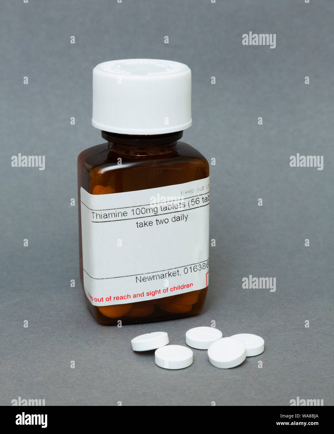 Thiamin/Vitamin B1/Thiamin Hydrochlorid Stockfoto