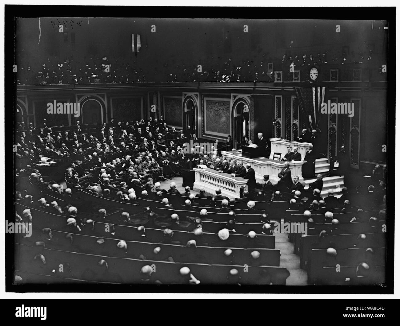 Kongress, US-MEMORIAL SERVICES FÜR Theodore Roosevelt. SEN. LODGE SPRECHEN Stockfoto