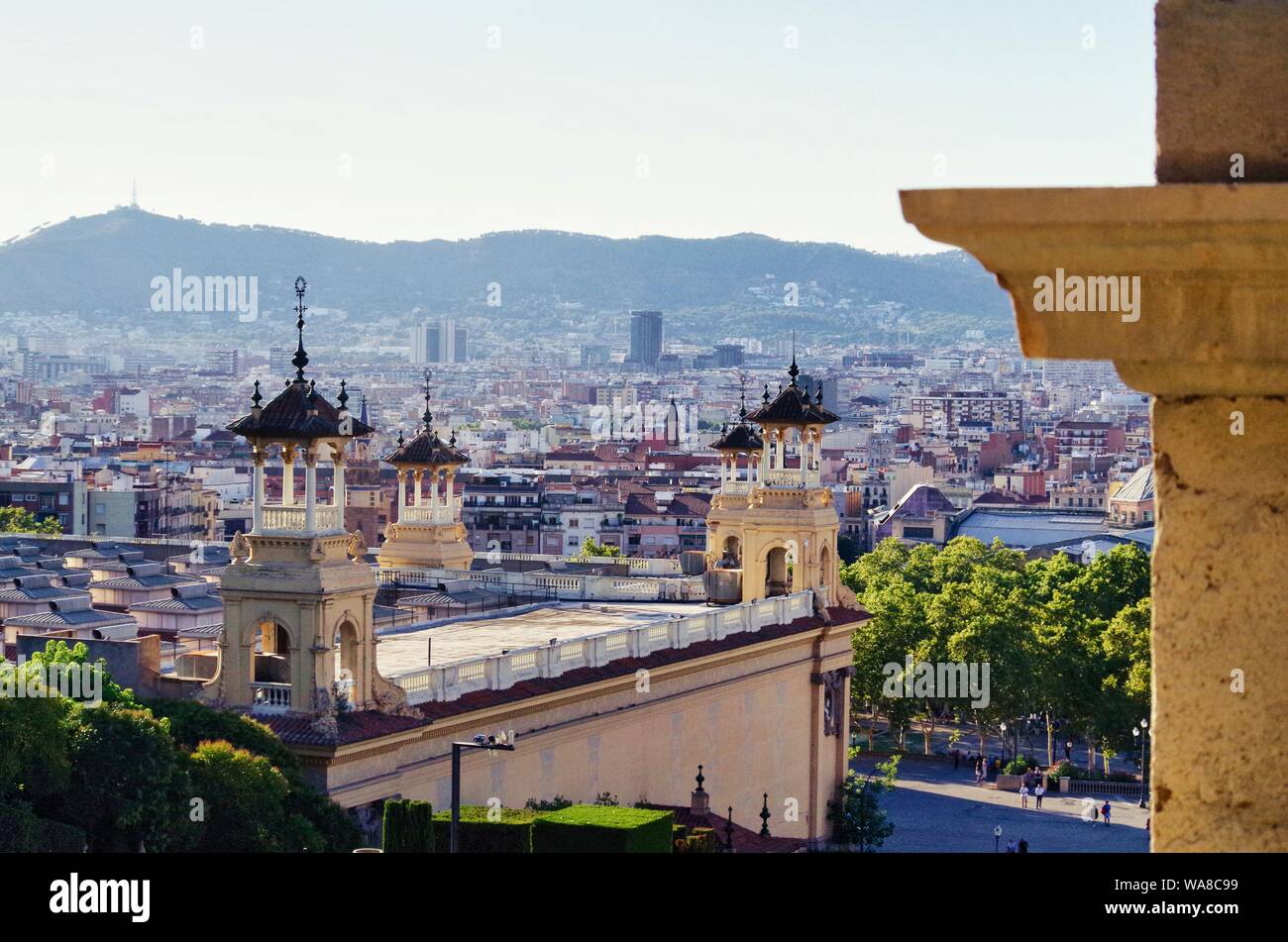 Blick auf die Stadt von Barcelona das MNAC (Katalonien National Art Museum) Stockfoto