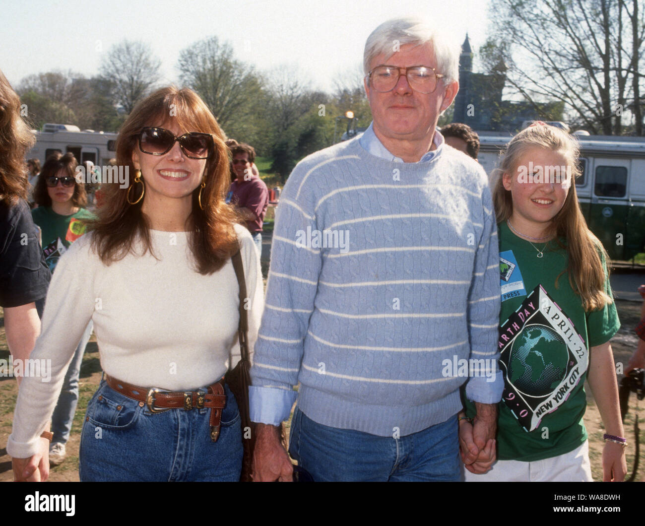 Marlo Thomas, Phil Donahue, Tochter Mary Rose Donahue, 1990, Foto von Michael Ferguson/PHOTOlink Stockfoto