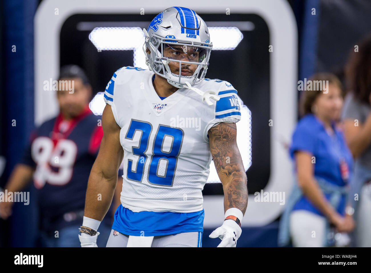 August 17, 2019: Detroit Lions zurück laufen Ty Johnson (38) vor einem NFL Fußball-Spiel zwischen den Detroit Lions und der Houston Texans an NRG Stadion in Houston, TX. .. Trask Smith/CSM Stockfoto