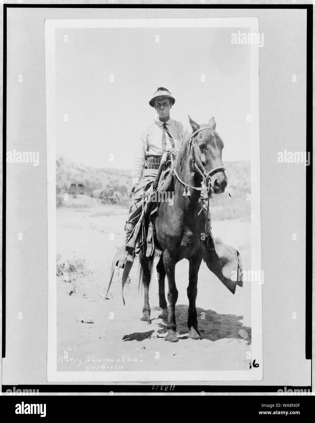 Kapitän Guisseppi Garabaldi, full-length Portrait, zu Pferd, nach vorne, während der Mexikanischen Krieg Stockfoto