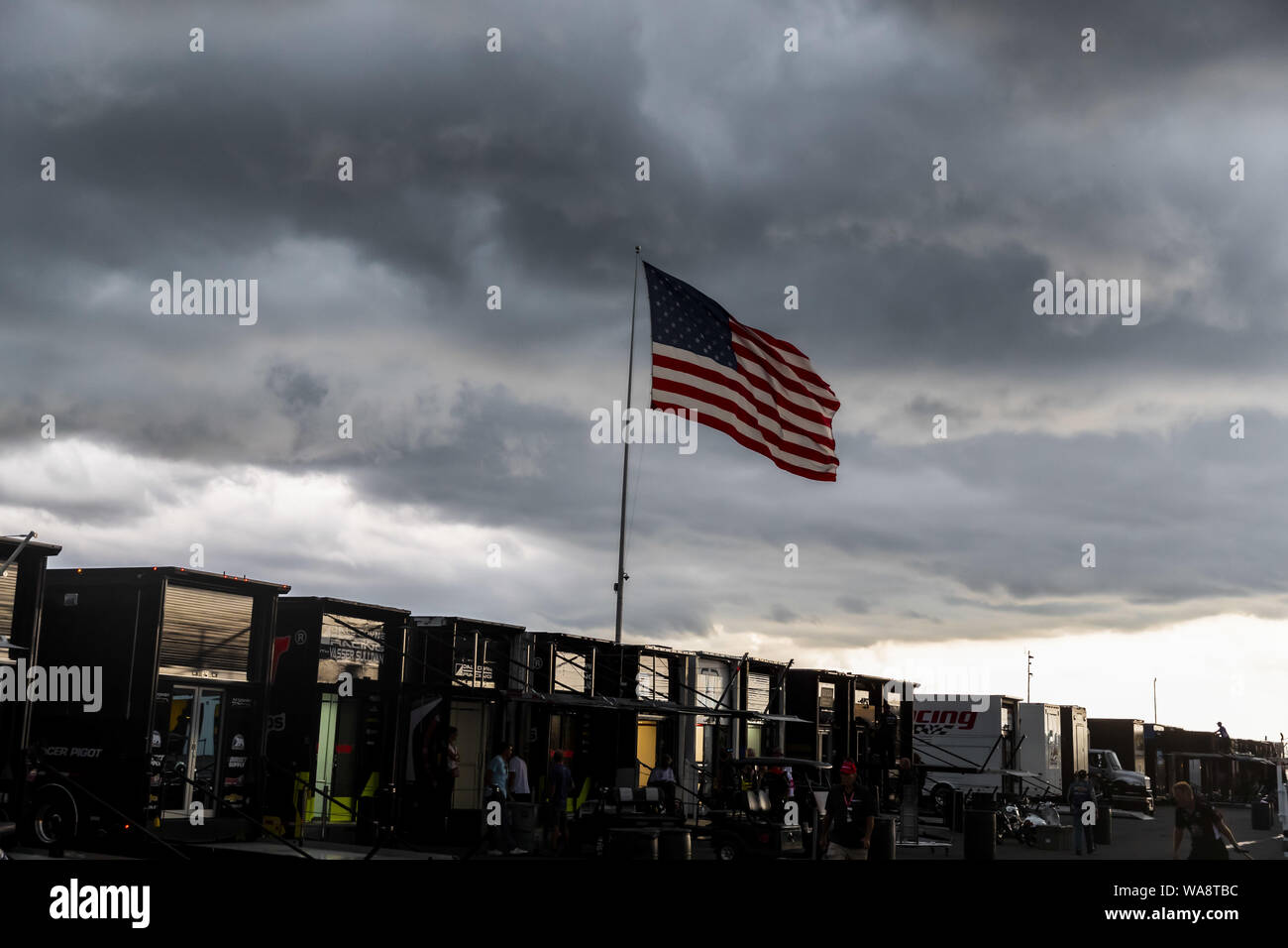 Lange Teich, Pennsylvania, USA. 18 Aug, 2019. Pocono Raceway ist Gastgeber für den Regen in langen Teich, Pennsylvania verkürzt ABC Versorgung 500. (Bild: © Colin J Mayr Schleifstein Medien/ASP) Stockfoto