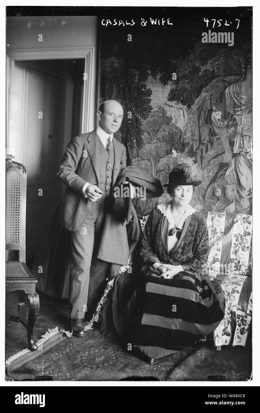 Casals & Frau Stockfoto