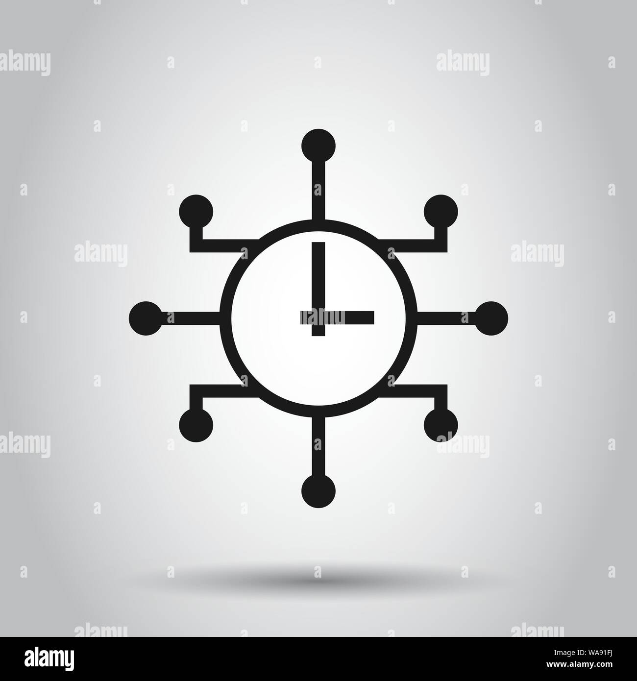 Echtzeit-Symbol im flachen Stil. Uhr Vector Illustration auf isolierte Hintergrund. Watch Geschäftskonzept. Stock Vektor