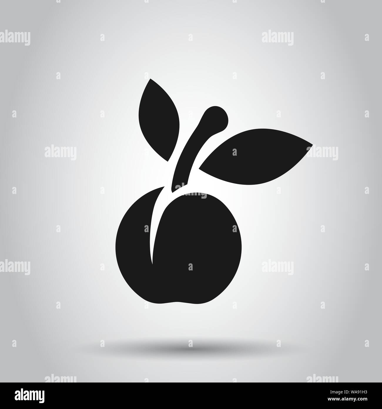 Aprikosen Obst Symbol im flachen Stil. Pfirsich dessert Vector Illustration auf isolierte Hintergrund. Organische dessert Geschäftskonzept. Stock Vektor