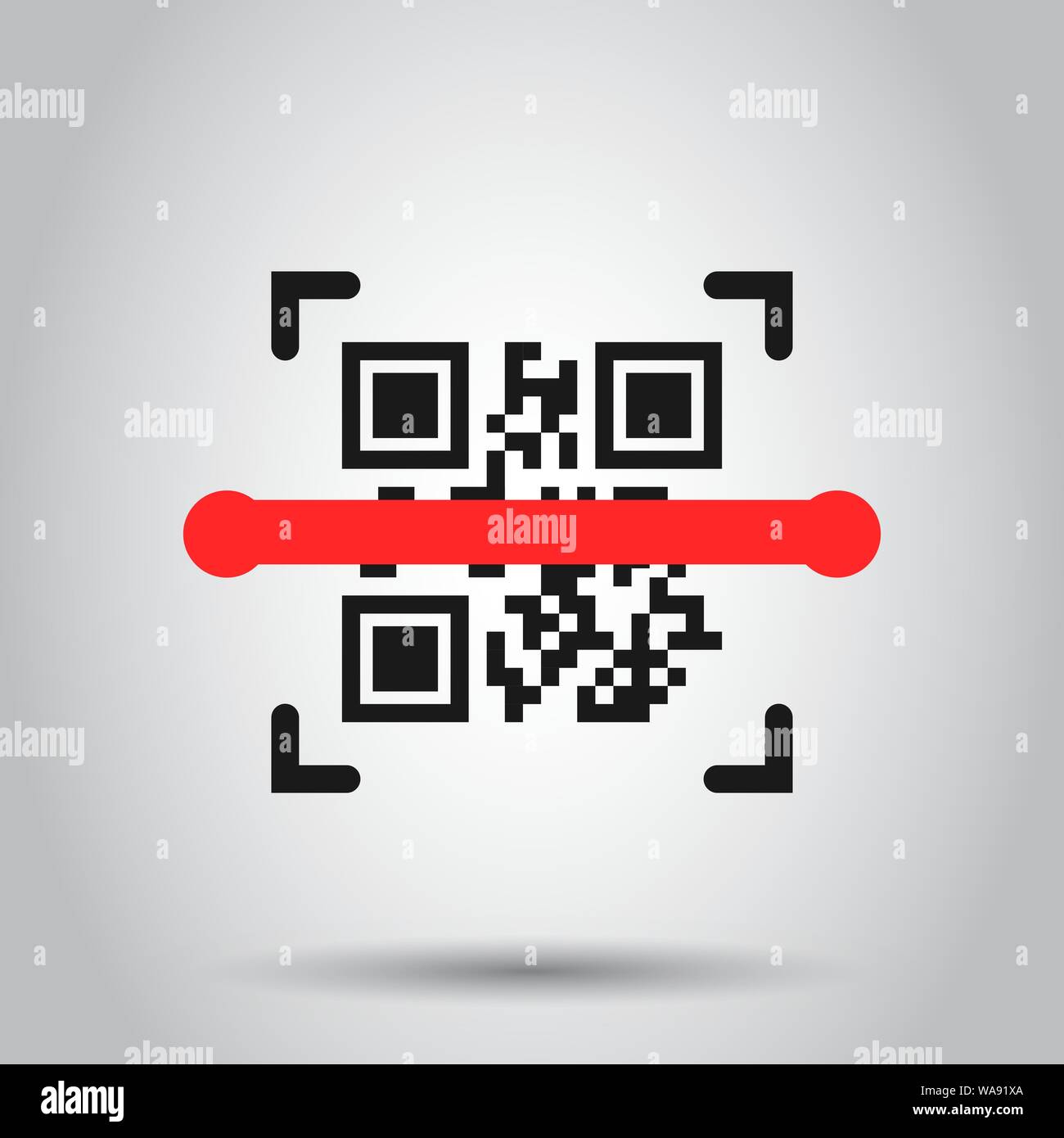 Qr-Code Symbol im flachen Stil. Scanner-id Vector Illustration auf isolierte Hintergrund. Barcode Geschäftskonzept. Stock Vektor