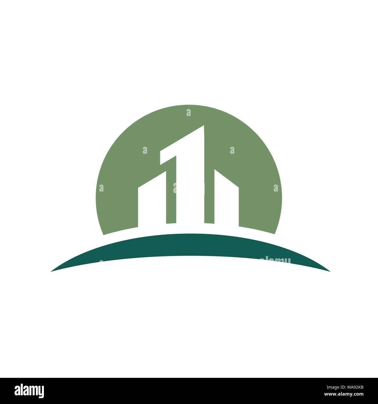 Stadt mit Nummer ein Vektor Logo Stock Vektor