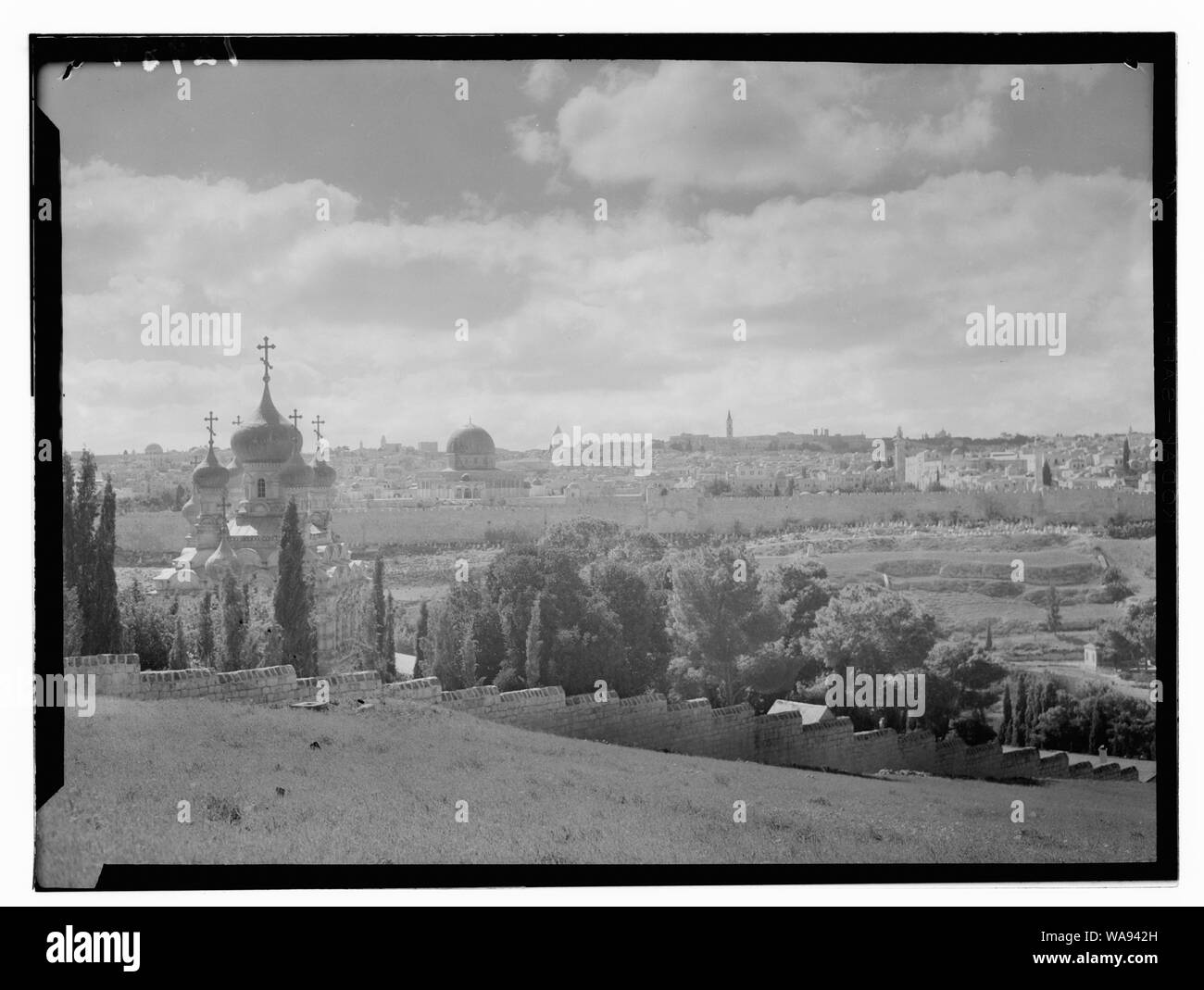 Ch [d.h., Kirche] von Magdalena (Russisch) & Jer. [D. h., Jerusalem], fr [om] Pisten von Olivet Stockfoto
