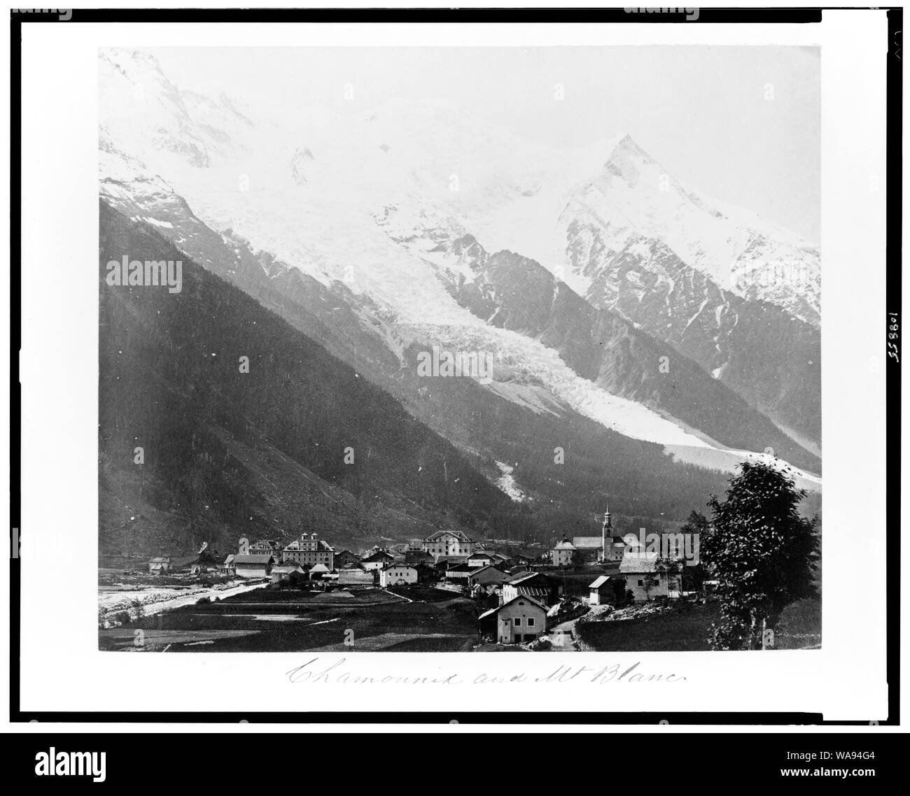 Chamounix und Mt. Blanc Stockfoto