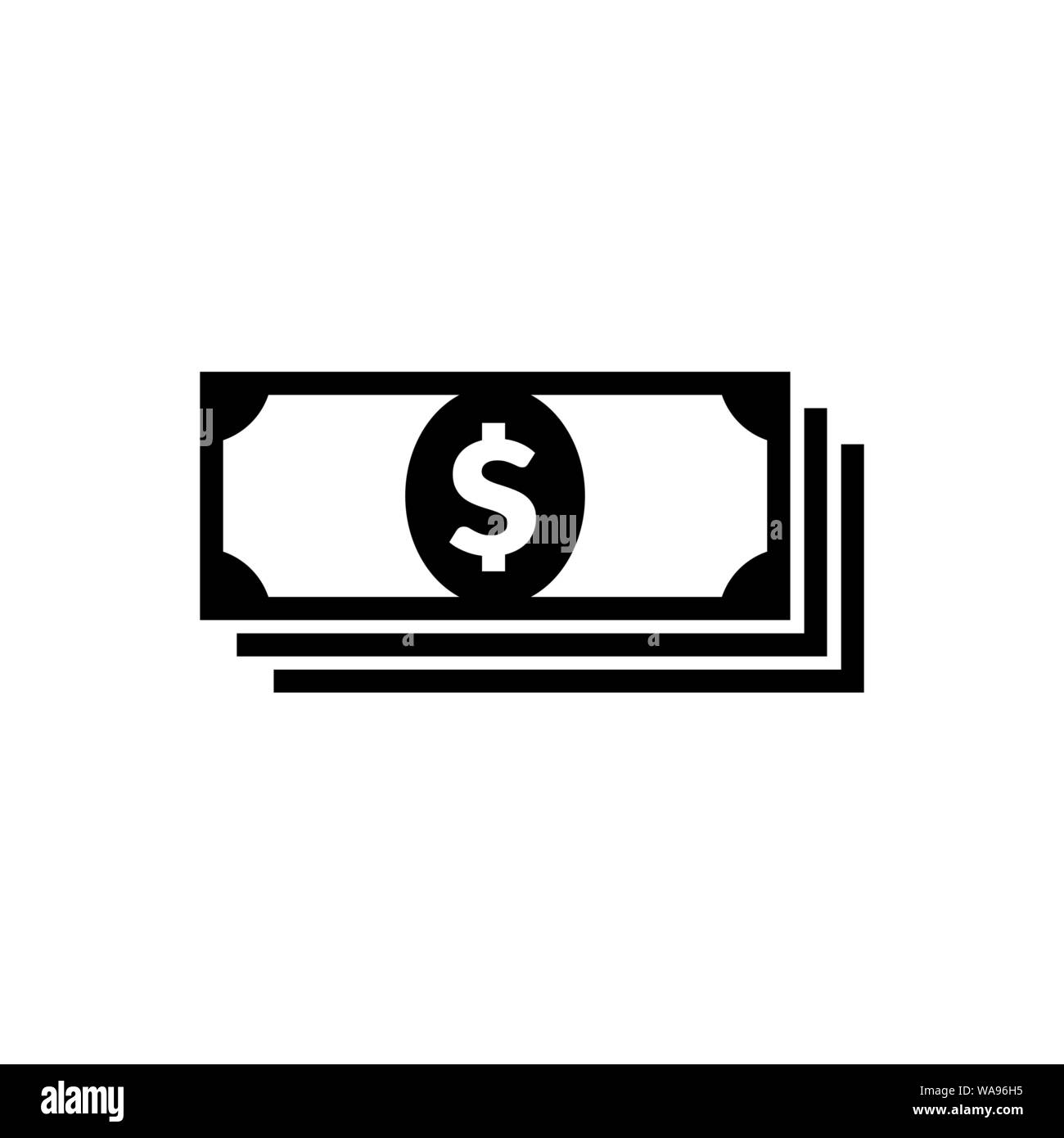 Geld Symbol in Flat Style isoliert auf weißem Stock Vektor