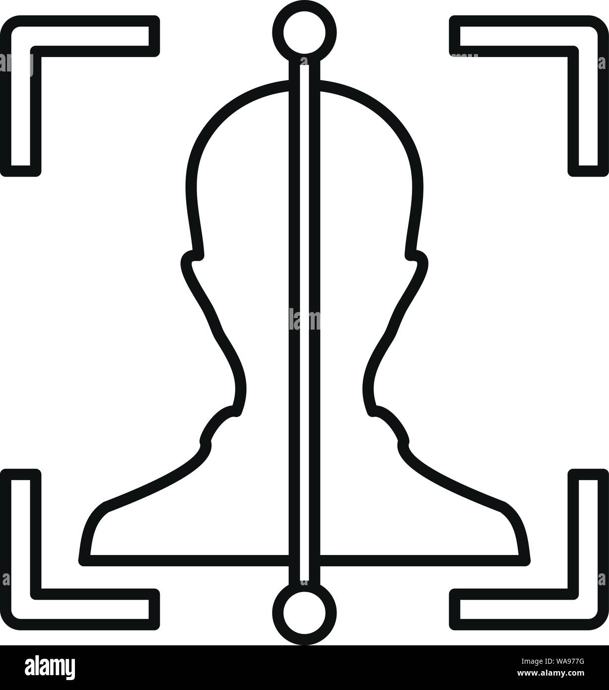 Line Gesicht Symbol Scan. Umrisse Linie Gesicht vektor Symbol für Web Design auf weißem Hintergrund Scan Stock Vektor