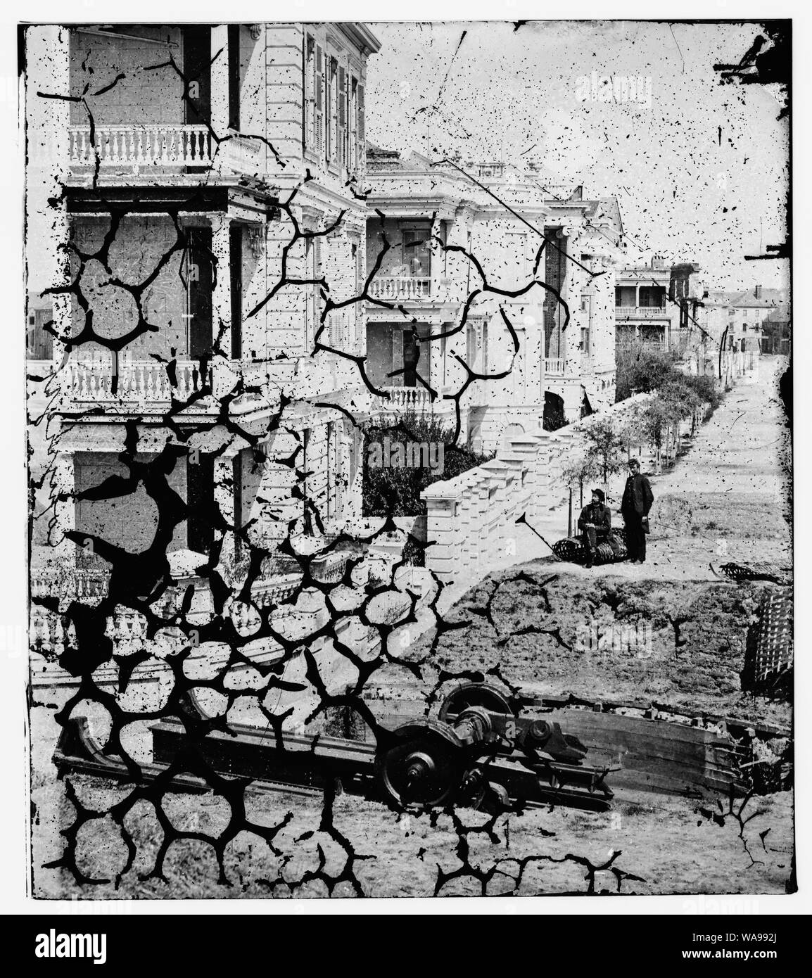 Charleston, South Carolina. Blick auf Batterie. Reste von Blakely Waffe zerstört durch die Eidgenossen vor der Evakuierung Stockfoto