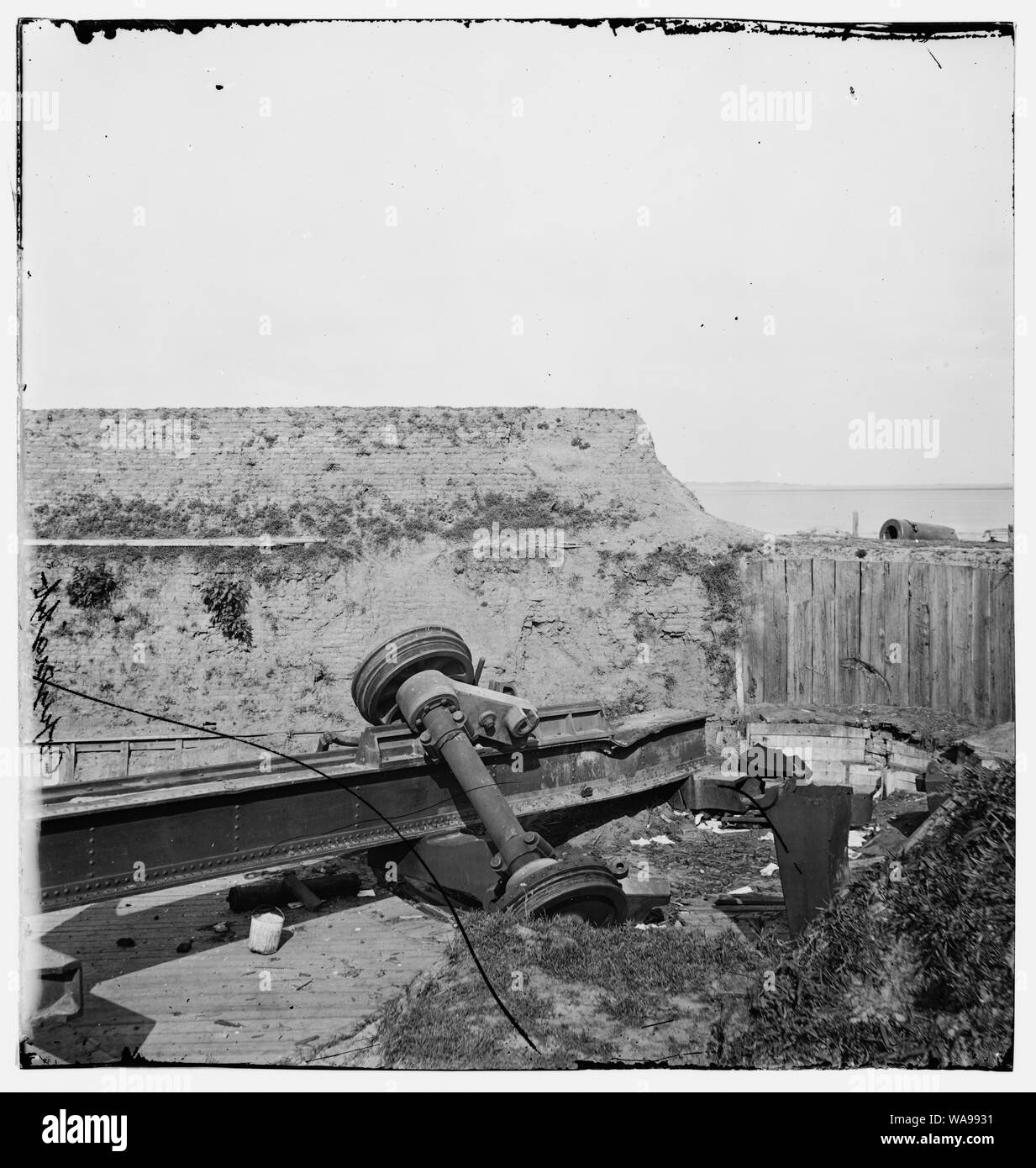 Charleston, South Carolina. Ruinierte Beförderung von Blakely gun Batterie Stockfoto