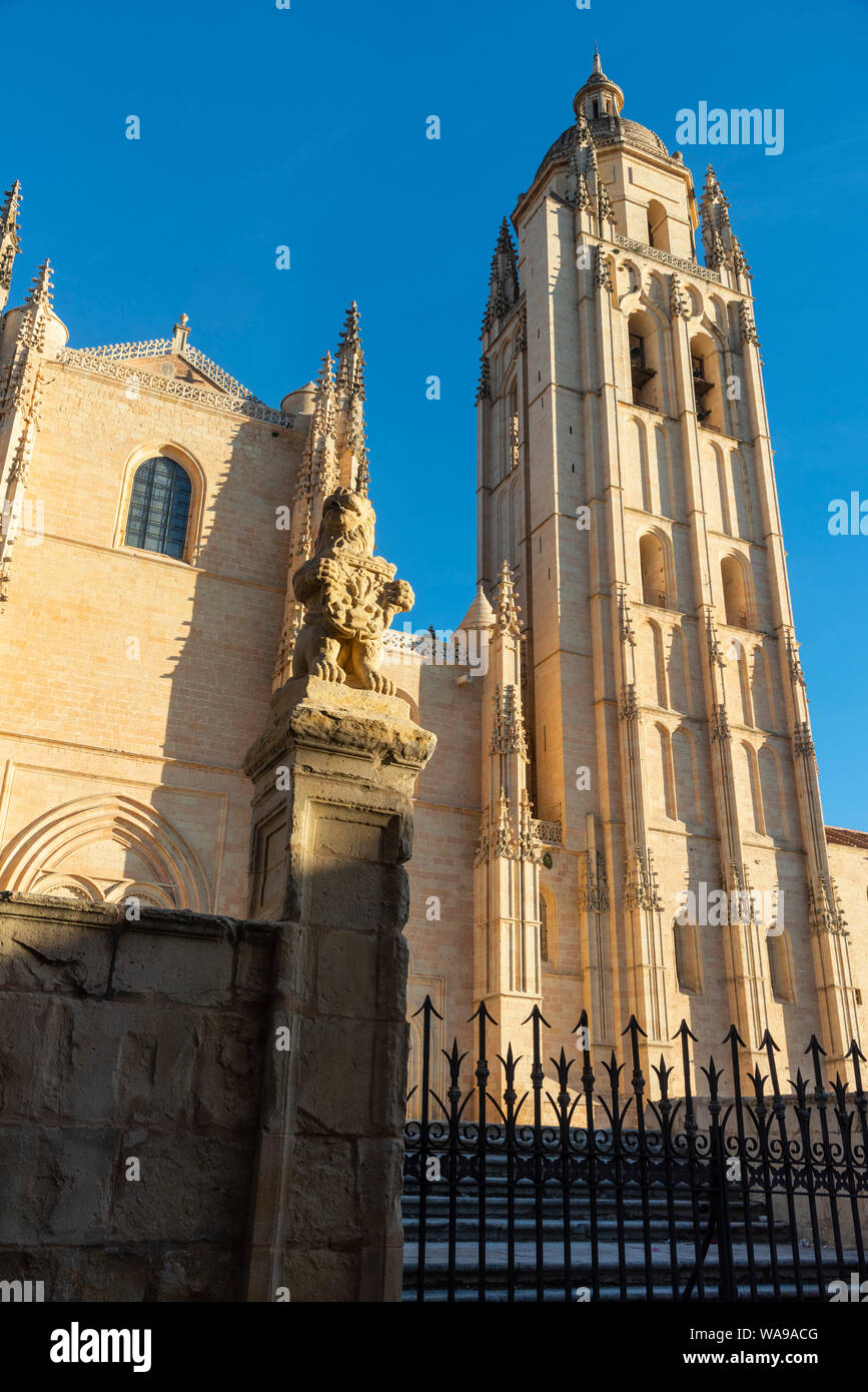 Der Glockenturm auf der Segovia Spätgotik, 16. Cen. Kathedrale, Segovia, Spanien Stockfoto