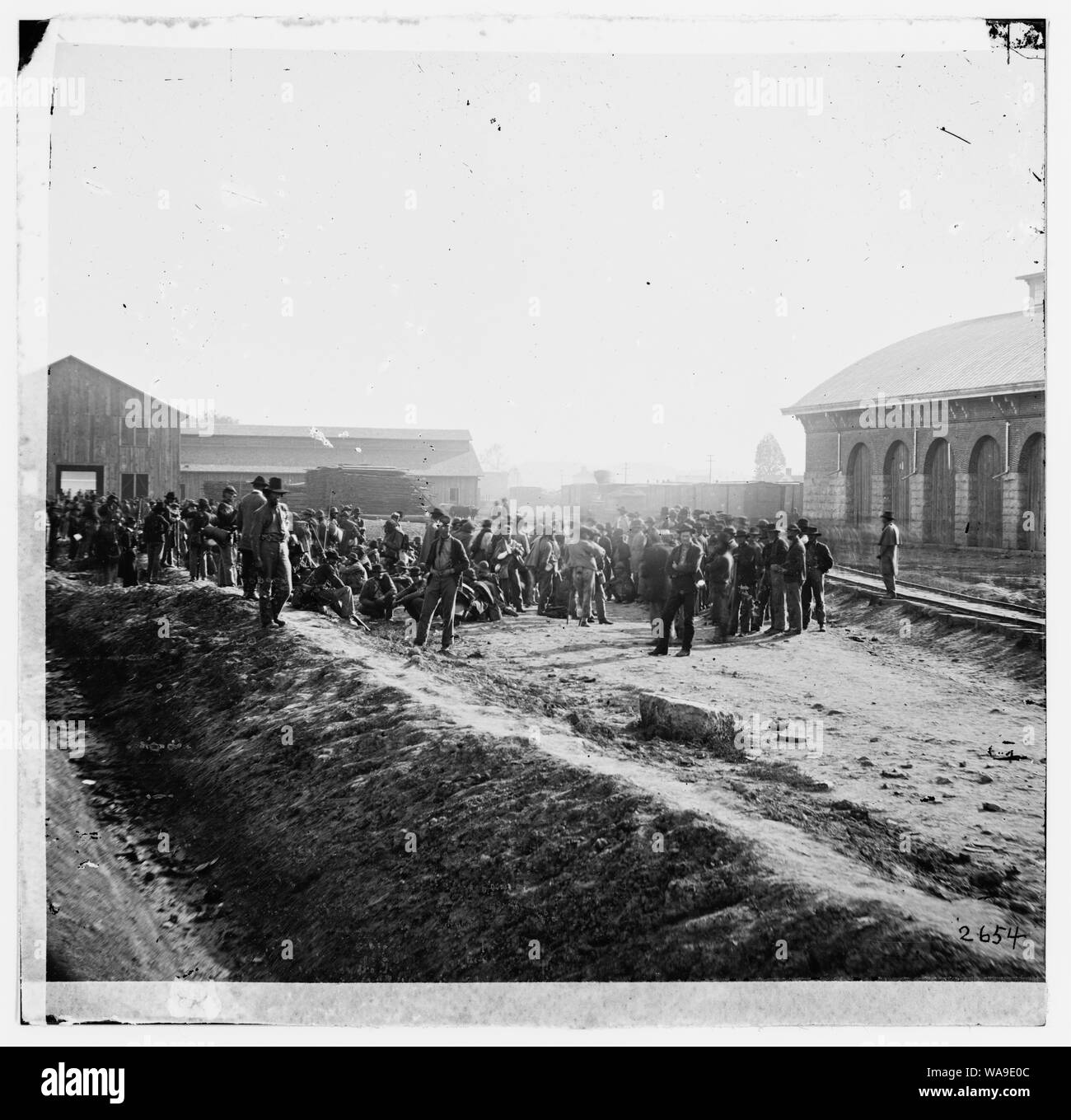 Chattanooga, Tenn verbündete Gefangene bei Railroad Depot Abstract: Ausgewählte Bürgerkrieg Fotografien, 1861-1865 Stockfoto