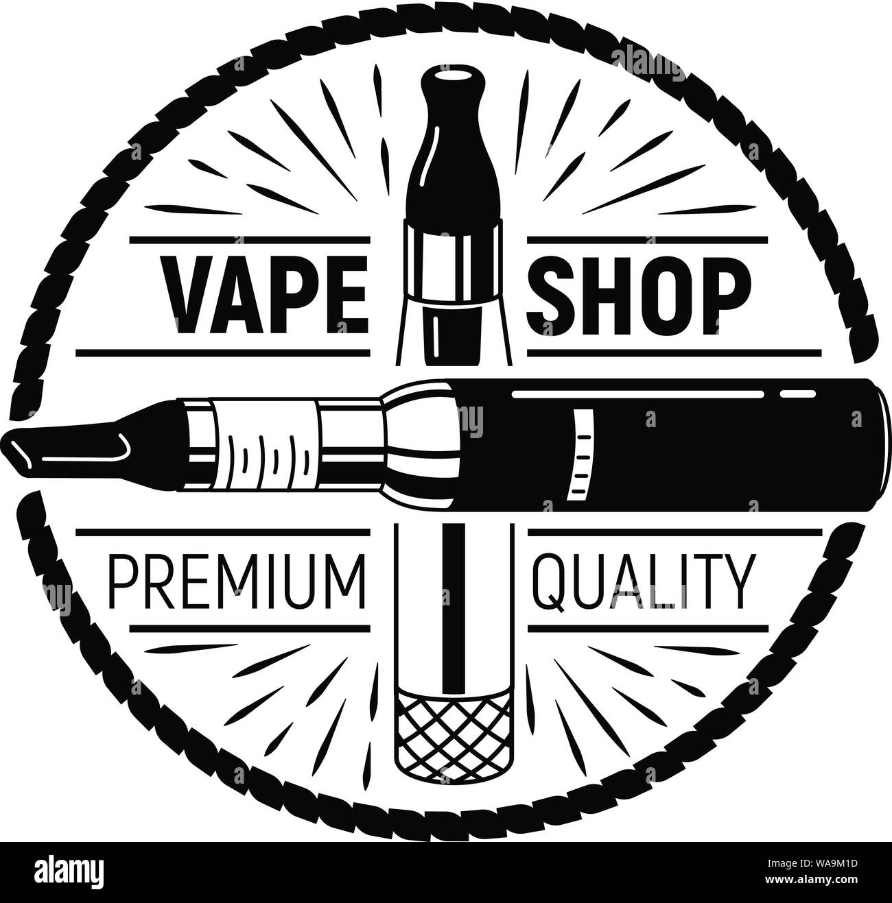 Vape shop Logo, einfachen Stil Stock Vektor