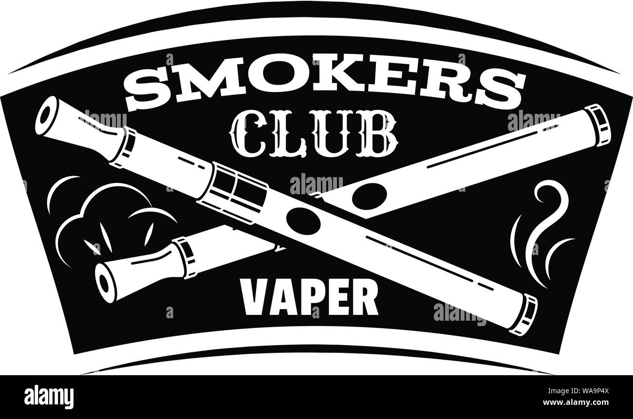 Vape Raucher Club Logo, einfachen Stil Stock Vektor