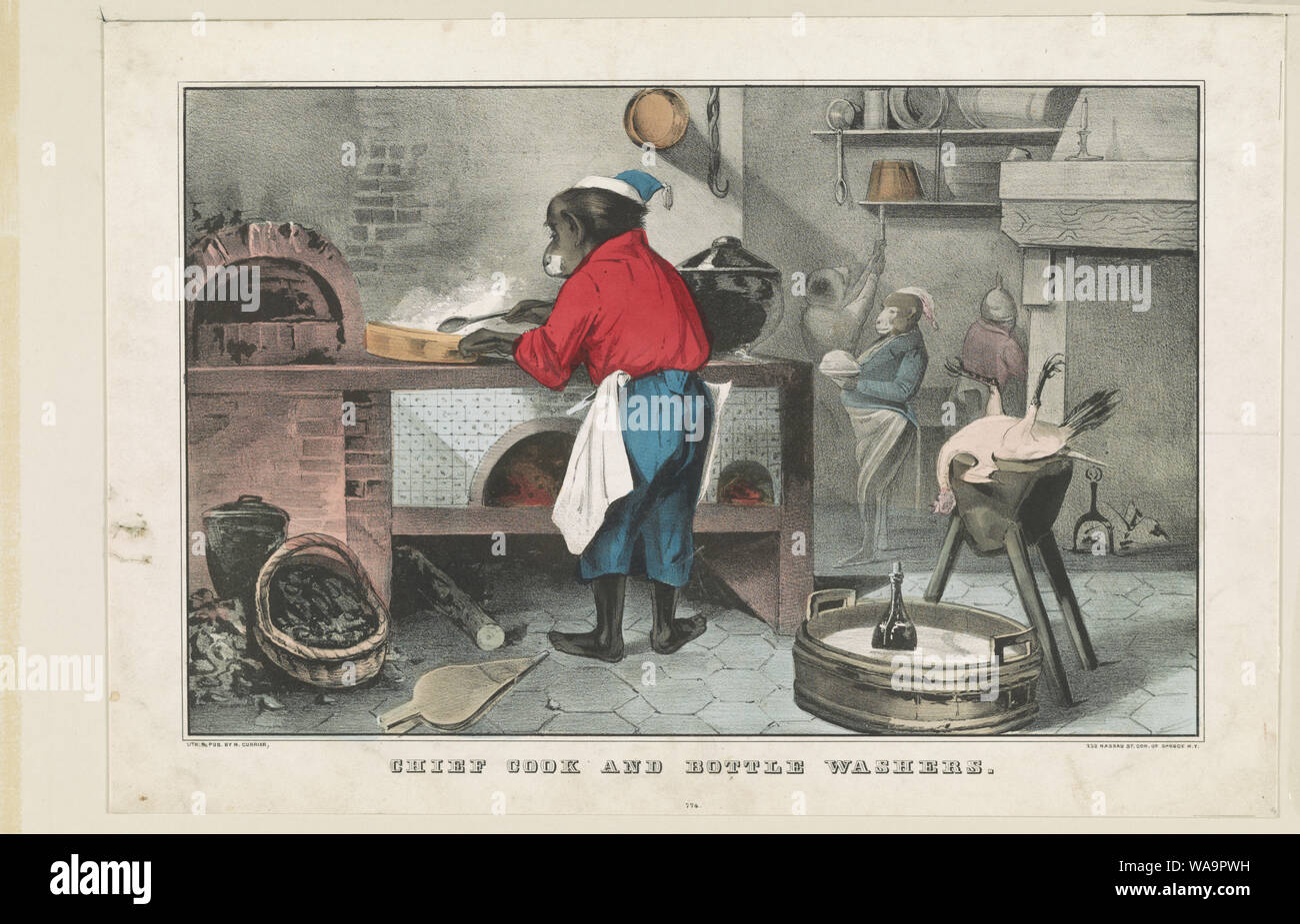 Der Chefkoch und Flaschenreinigungsanlagen Stockfoto