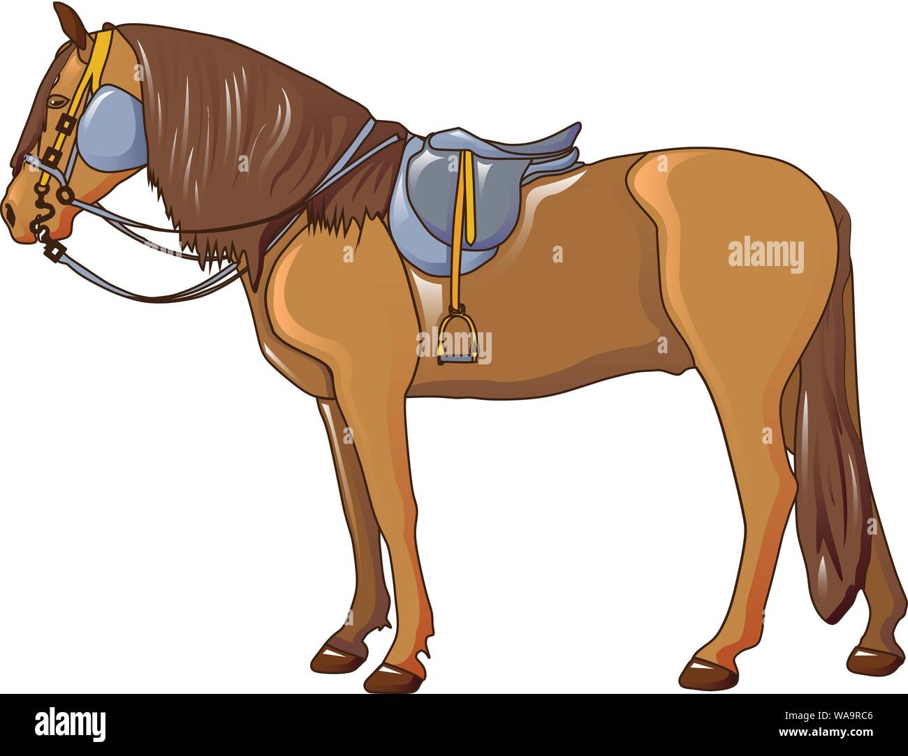 Cowboy Pferd Symbol, Cartoon Stil Stock Vektor