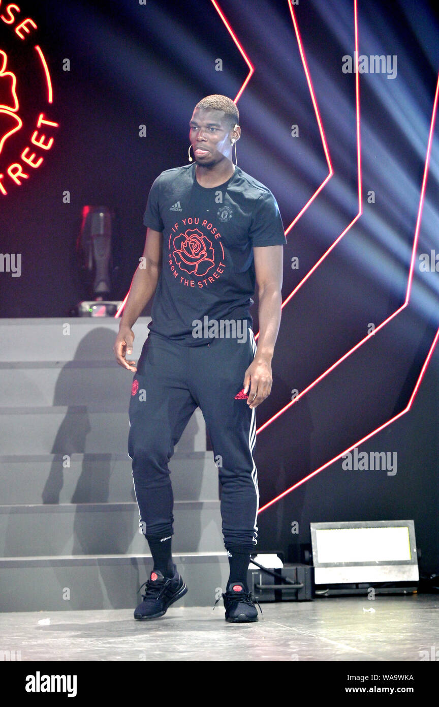 Paul Pogba von Manchester United F.C. der Premier League besucht eine Werbeveranstaltung für adidas in 2019 Saisonvorbereitung tour in Shanghai, China, 23. Juli Stockfoto