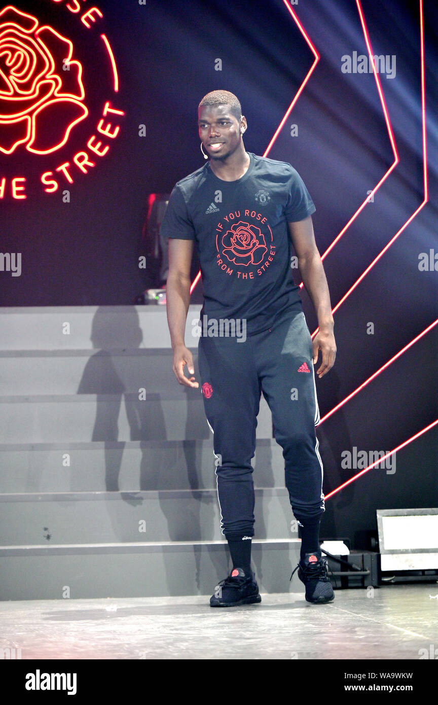 Paul Pogba von Manchester United F.C. der Premier League besucht eine Werbeveranstaltung für adidas in 2019 Saisonvorbereitung tour in Shanghai, China, 23. Juli Stockfoto