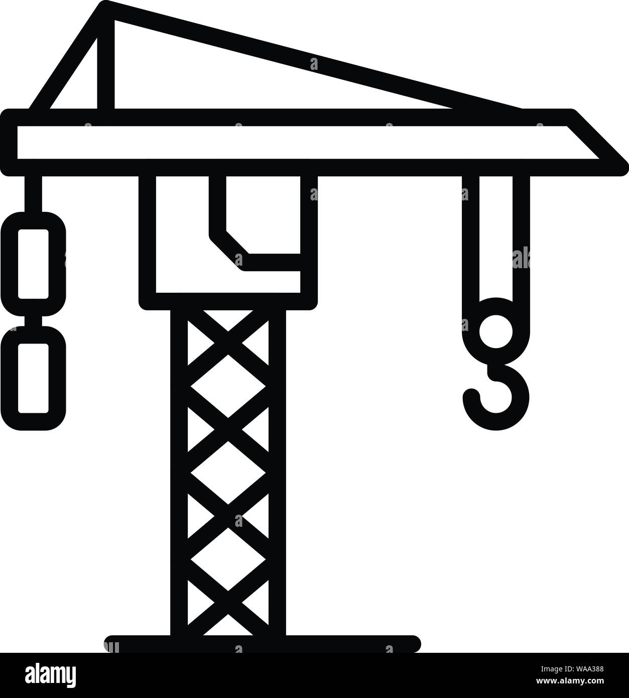 Schiff Kran Symbol, outline Style Stock Vektor