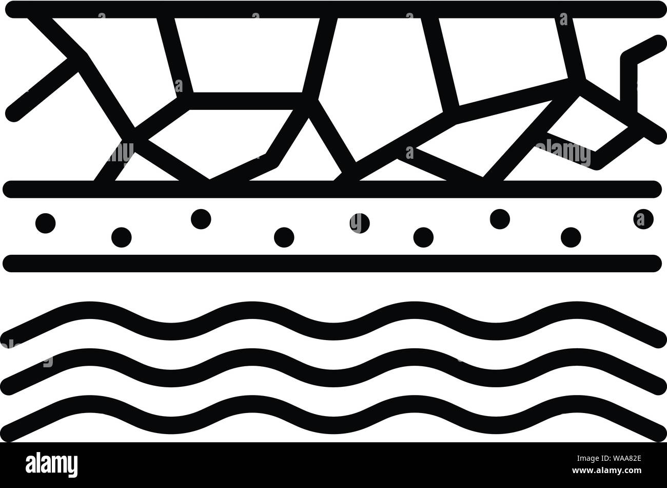 Unterirdische Wasser Symbol, outline Style Stock Vektor
