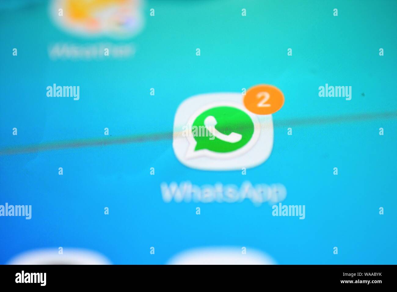 Whatsapp Logo auf dem Smartphone angezeigt Stockfoto