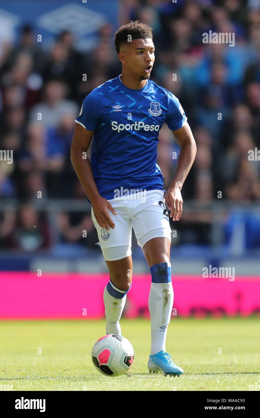 MASON HOLGATE FC Everton FC Everton V FC Watford, Premier League Goodison Park, Everton, ENGLAND, 17. August 2019 GBD 14846 streng redaktionelle Verwendung. Wenn der Spieler/Spieler in diesem Bild dargestellt ist/Spielen für einen englischen Club oder das England National Team. Dann ist dieses Bild darf nur für redaktionelle Zwecke verwendet werden. Keine kommerzielle Nutzung. Folgende Verwendungen sind auch dann eingeschränkt, wenn in einem redaktionellen Kontext: Verwendung in Verbindung mit oder als Teil eines nicht autorisierten Audio-, Video-, Daten-, Spielpläne, Verein/liga Logos, Wetten, Spiele oder eine "Live"-Diensten. Auch eingeschränkt sind Usa Stockfoto