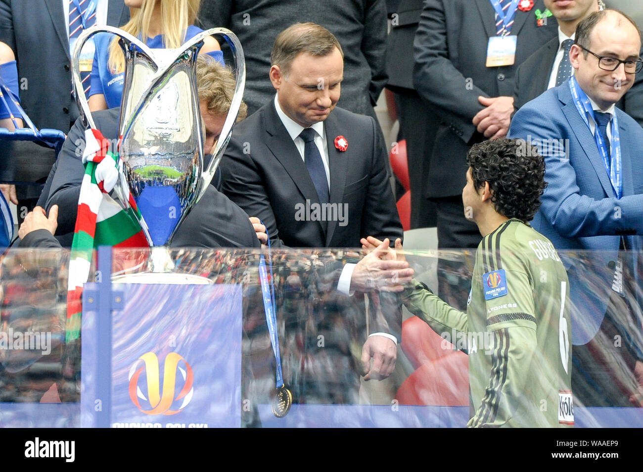 2. Mai 2016. Warschau, Polen. Finale Legia Warschau - Lech Poznan. Im Bild: Andrzej Duda Stockfoto