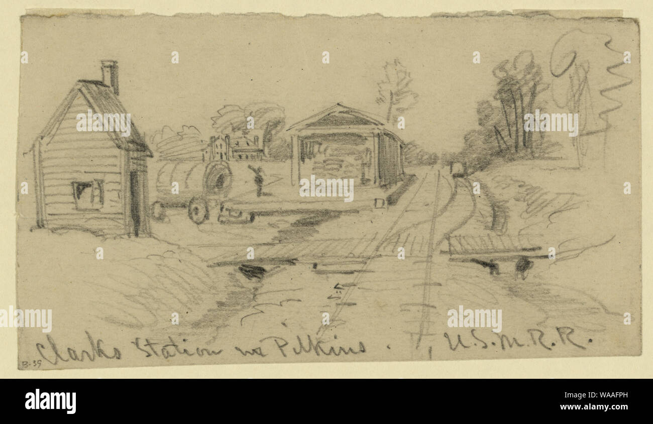 Clarks Station nr. Pilkins. U.S.M.R.R Stockfoto