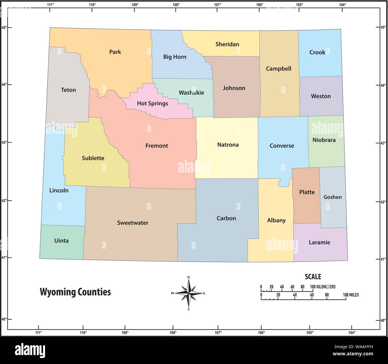 Wyoming kartenvektorvektoren Fotos und Bildmaterial in hoher