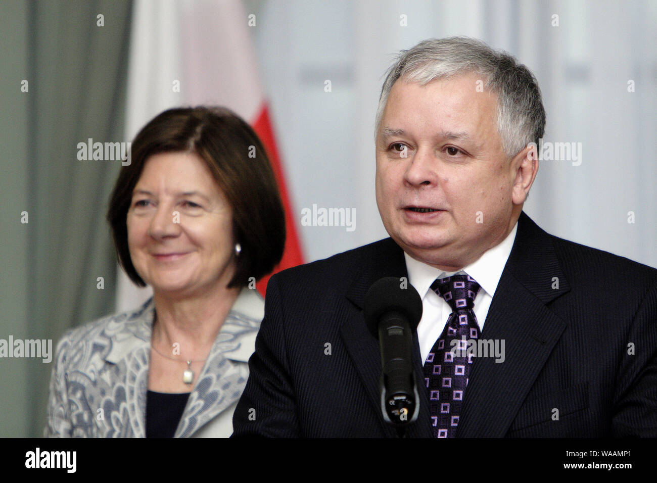 Polnischen Präsidenten Lech Kaczynski und seine Frau Maria Kaczynska Stockfoto