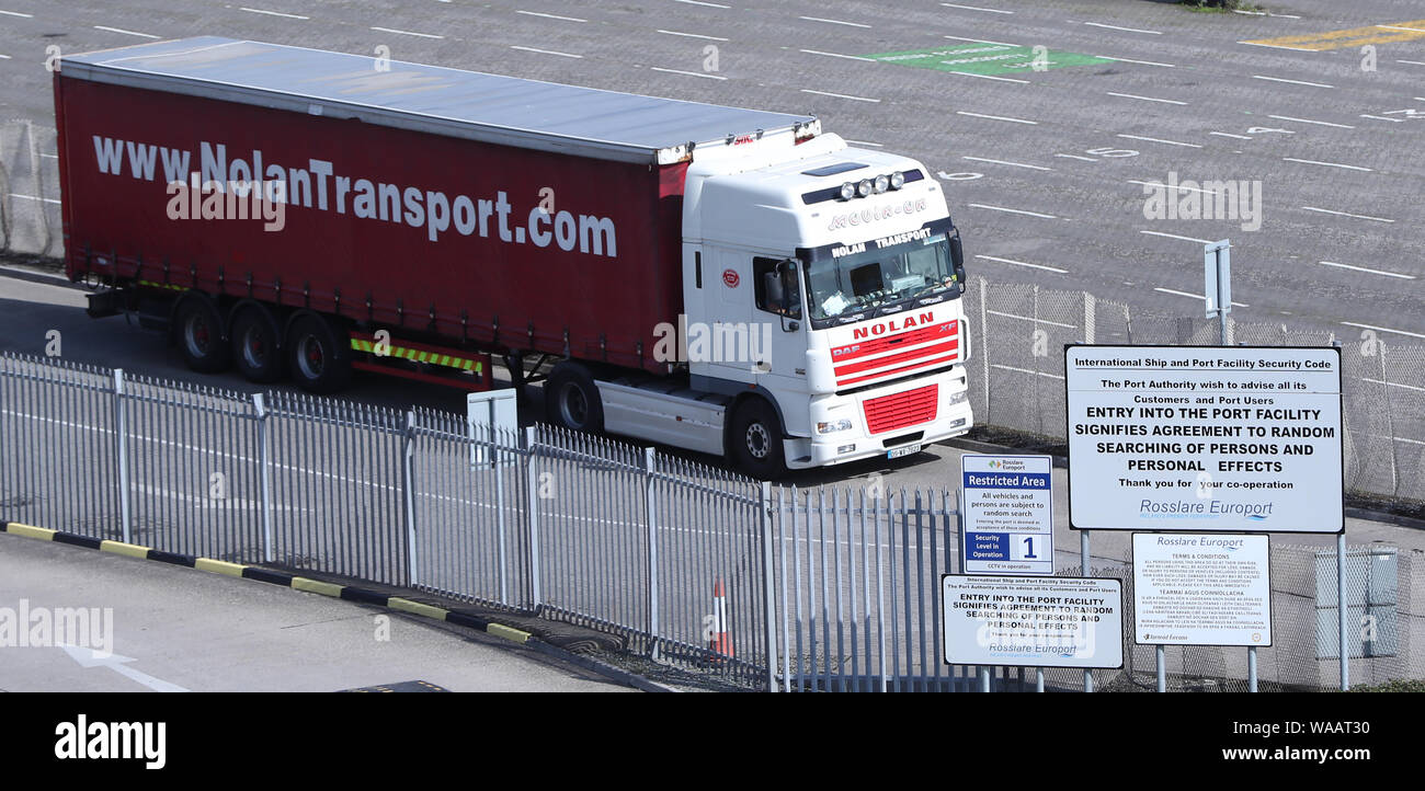 Lkw in Rosslare Europort in Co Wexford, Irland. Stockfoto