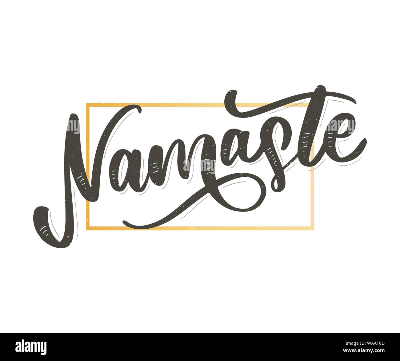 Namaste Schriftzug indischer Gruß, Hallo in Hindi T-Shirt Hand beschriftet kalligraphischen Design. Inspirierende Vektor-Typografie. Stock Vektor