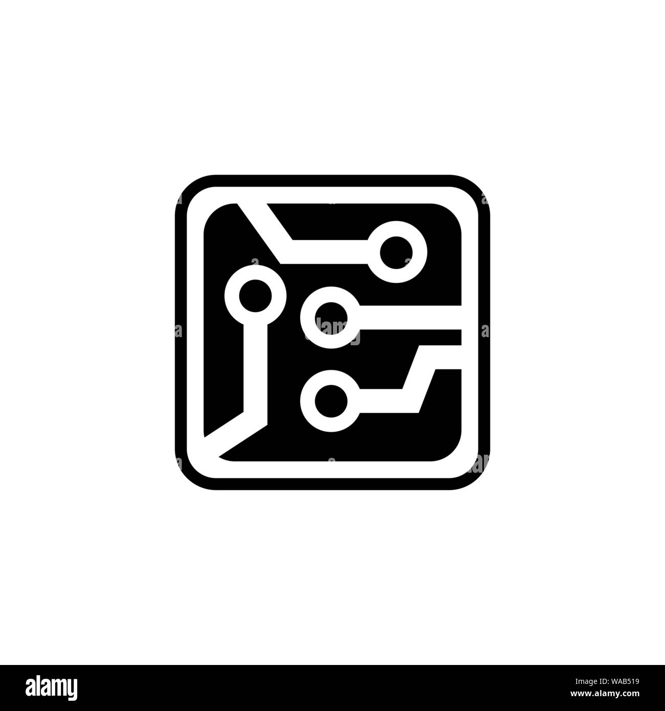 Platine, Scheme, Mikrochip. Flache Vektor Icon Abbildung. Einfach schwarzes  Symbol auf weißem Hintergrund. Platine, Scheme, Microchip sign Design  Stock-Vektorgrafik - Alamy