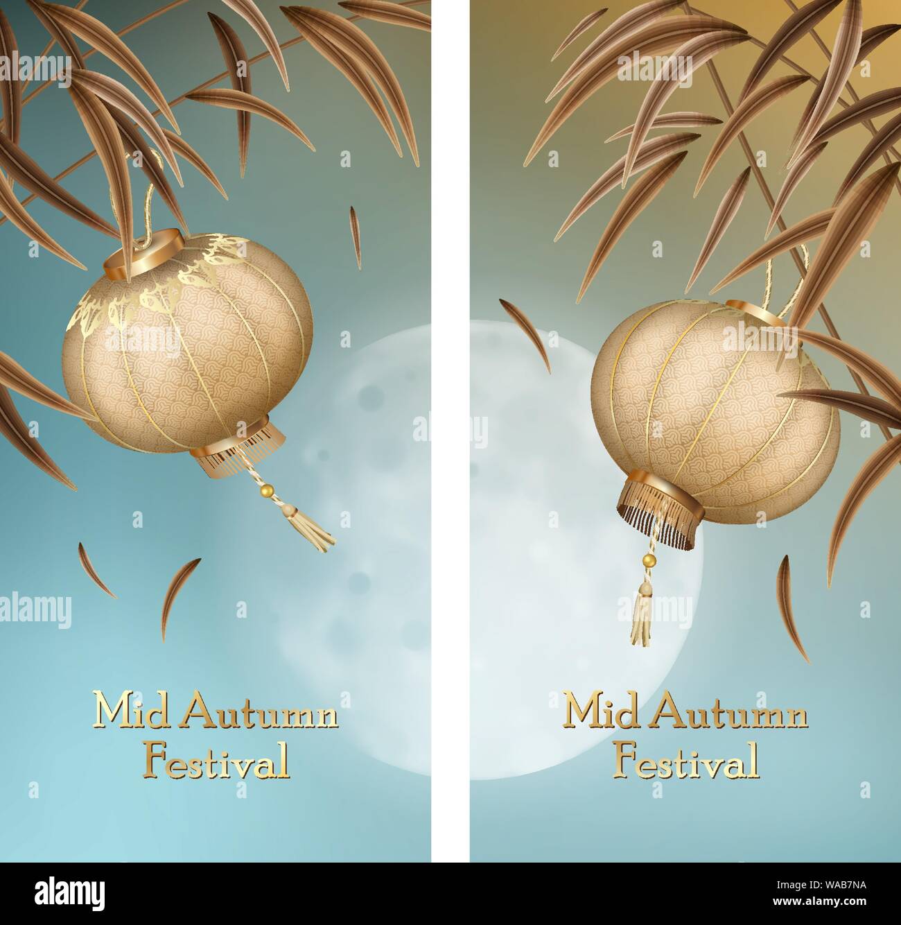 Mid Autumn Festival Grußkarte Stock Vektor
