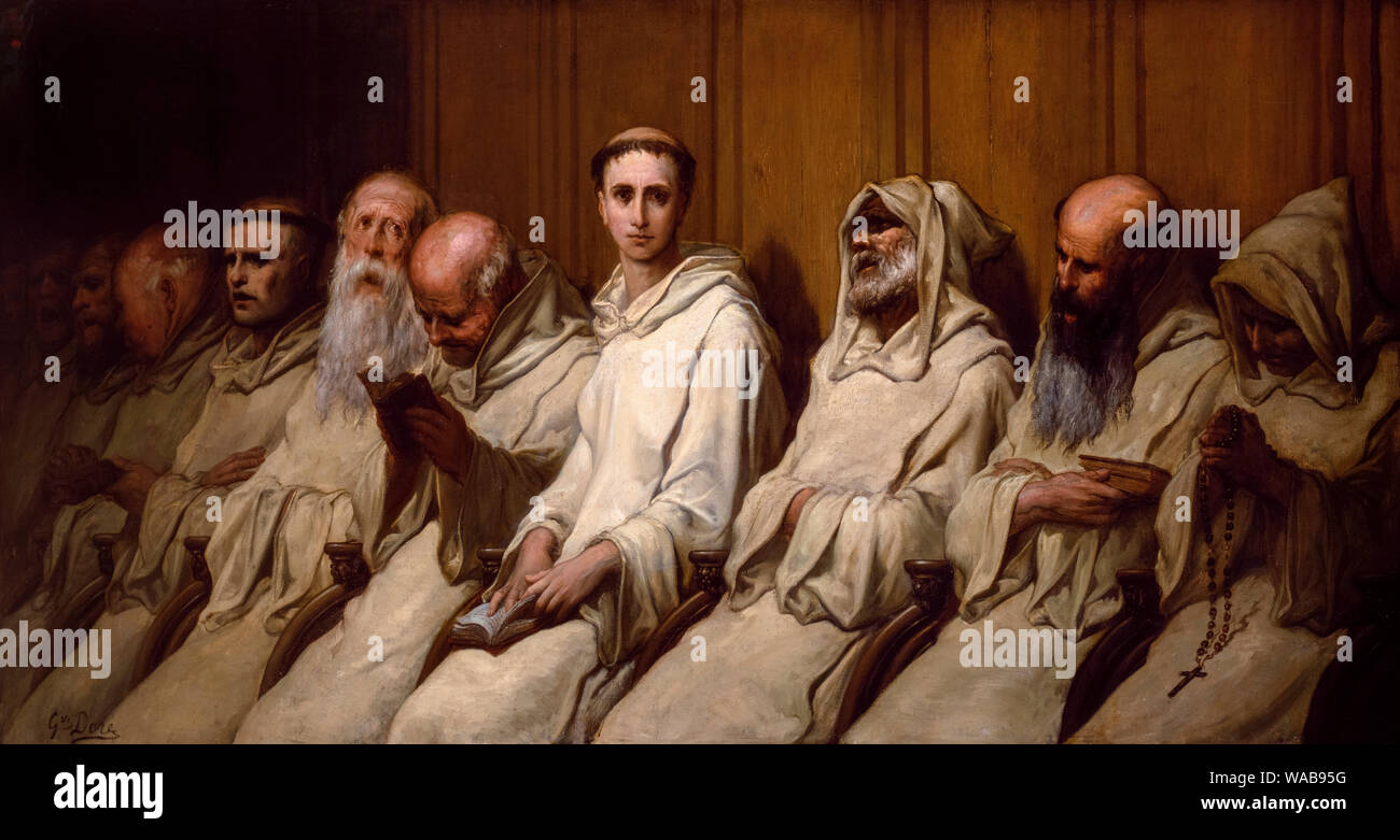 Gustave Doré, der Neophyt, (erste Erfahrung des Klosters), Malerei, 1866-1868 Stockfoto